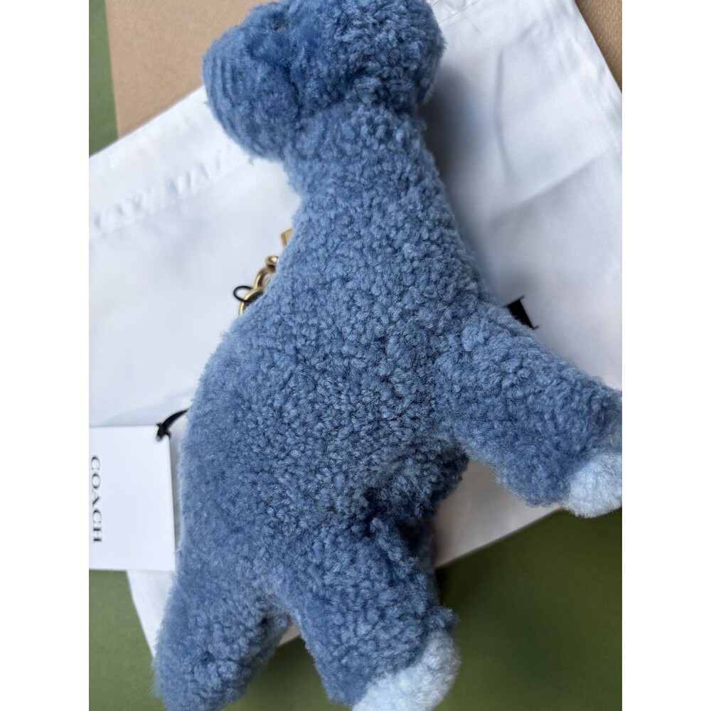Coach Shearling Buddy Blue Dinosaur Bag Charm Rexy 10 Year Anniversary NWT - Picture 2 of 5